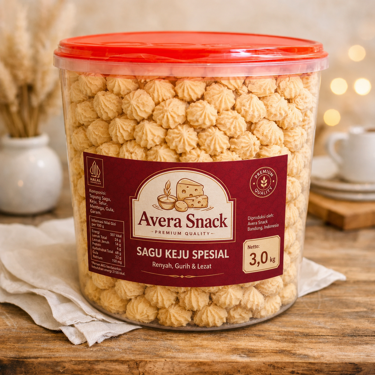 Sagu Keju Toples 3 Kg